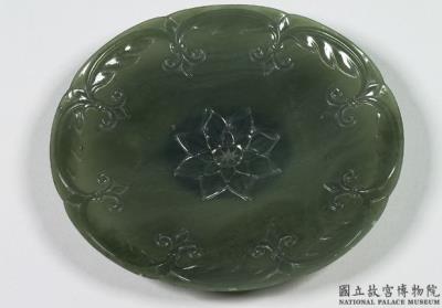 图片[3]-Jade round plate with carved floral patterns, Mughal Empire-China Archive